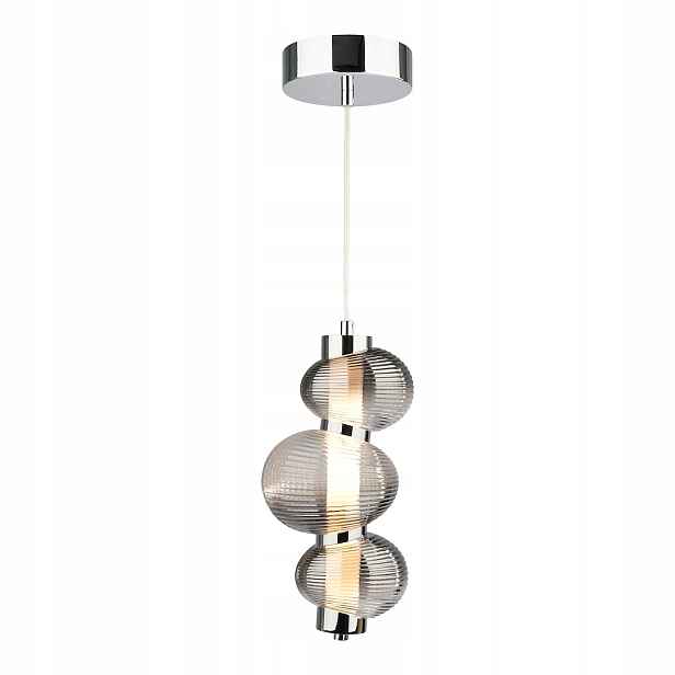 Závěsná Led lampa designová chromovaná skleněná stínítka 3000K do obývacího pokoje Milagro