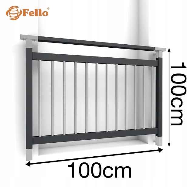 Modern Francouzský balkon 100 cm Balustrada Ral
