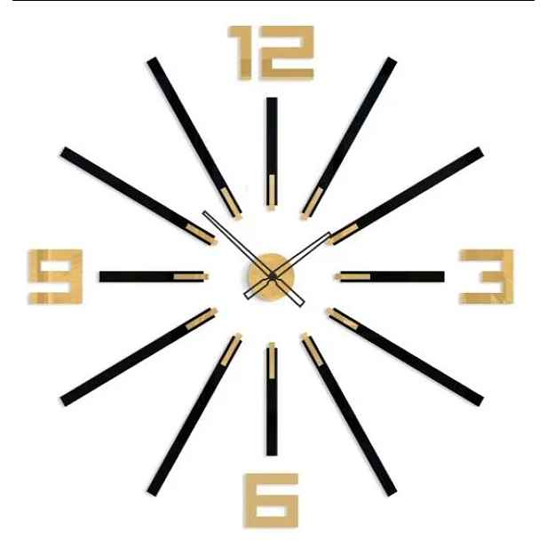 ModernClock 3D nalepovací hodiny Big Sheen černo-zlaté