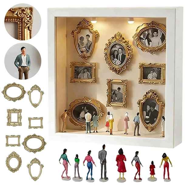 Rámeček Rámeček Led Figurky Kreativní Samostatné Zdobení Teplé Osvětlení