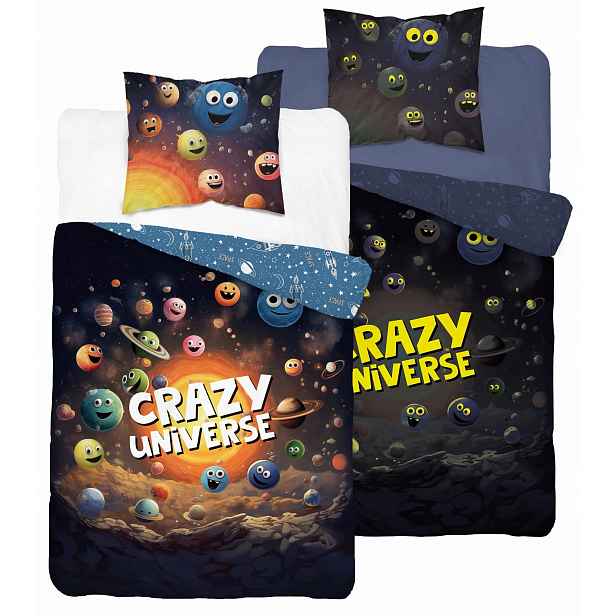 Sada povlečení Crazy Olanety Kosmos 140x200 bavlna