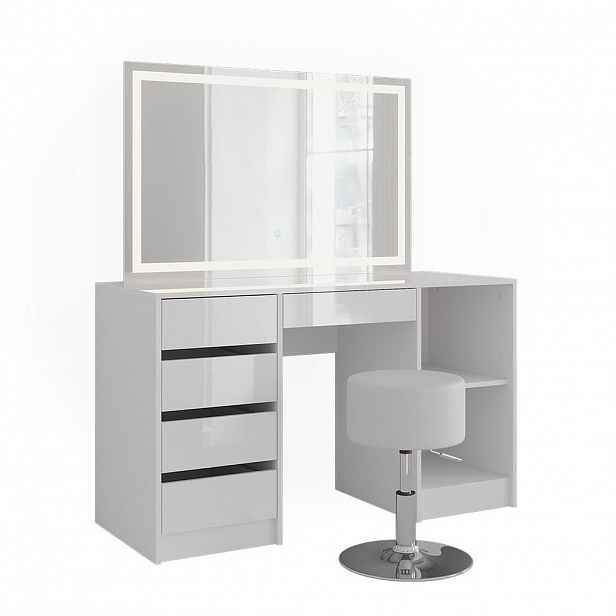 Vicco TOALETNÍ STOLEK Sherry Bílá/bílý vysoký lesk 128.2 cm 6 dílů