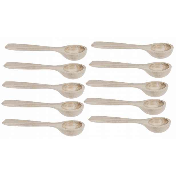 Dřevěná lžíce lžička 8 cm kulička na cukr sůl 100 kusů