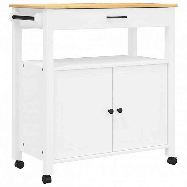 vidaXL Kuchyňský vozík MONZA 84 x 40 x 88,5 cm bílý masivní borové dřevo