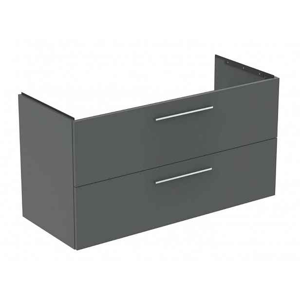 Ideal Standard i.Life B - Umyvadlová skříňka, 63x120x51 cm, 2 zásuvky, levá, šedý matný křemen T5586NG