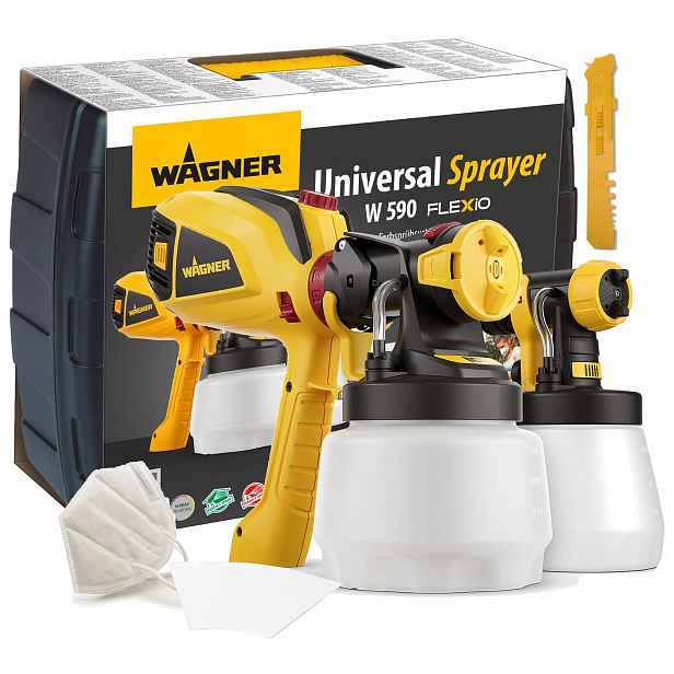 Malířská Stříkací Pistole Wagner W590 Flexio 630W Dvě Hlavice Kufr