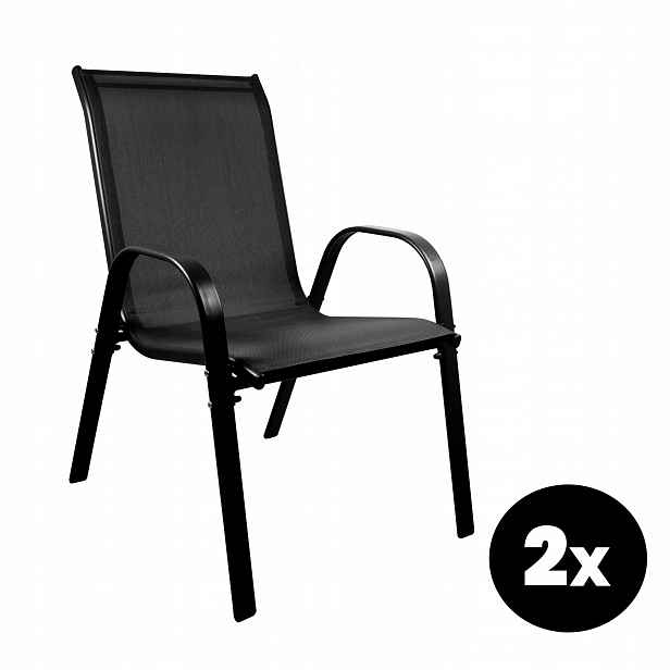 Aga 2x Zahradní židle MR4400BC-2 Černá