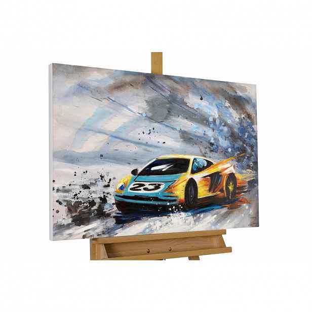 KUNSTLOFT RUČNĚ MALOVANÝ AKRYLOVÝ OBRAZ MODRÝ, 90/60 CM