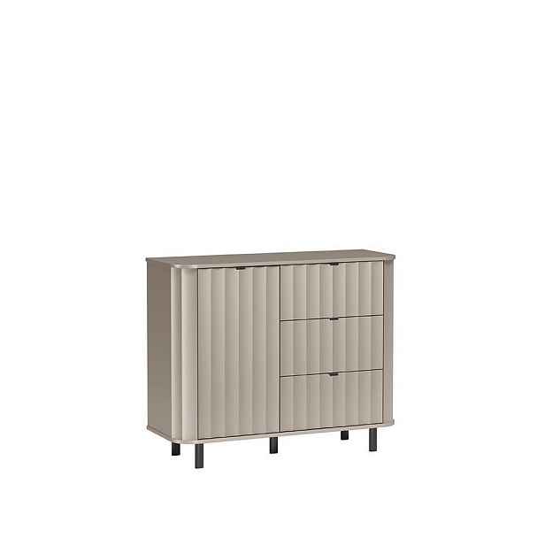 MASSENO KOMODA MODERNO, 111/91/40,5 cm se 3 zásuvkami, počet dvířek: 1, béžová