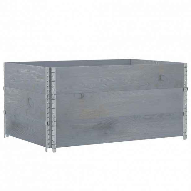 vidaXL Paletové nástavce 3 ks šedé 120 x 80 cm masivní borové dřevo