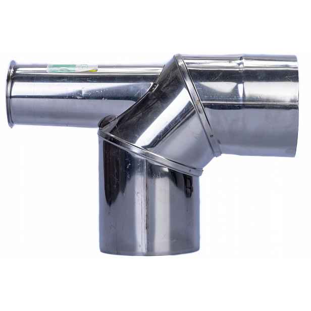 Koleno turbo 90° s podstavcem 60/100 nerezové Spiroflex