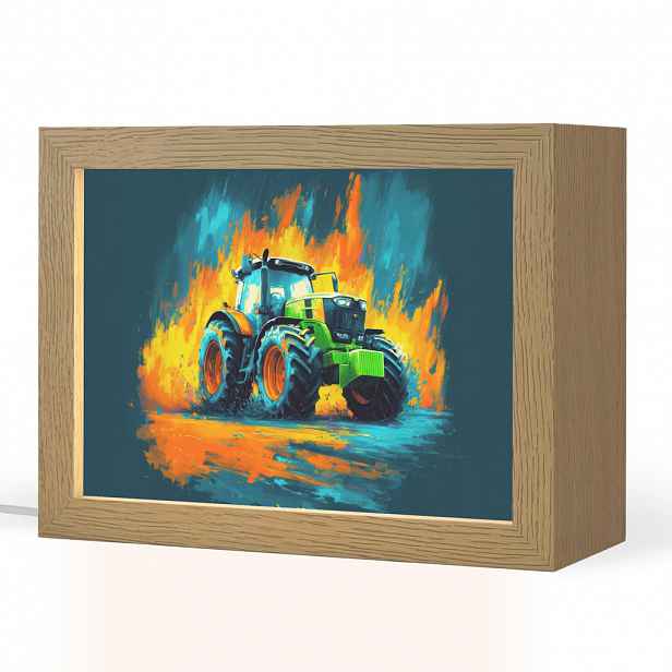 OnlyWow NOČNÍ LAMPIČKA Abstrakt - Traktor - Zelený 20x15 cm