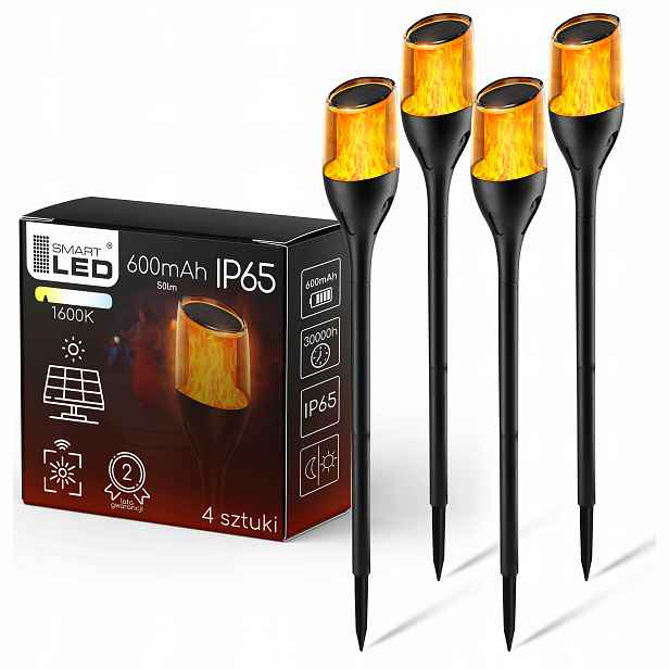 Solární Zahradní Lampa Led Zapichovací sloupek Snímač soumraku Pochodeň Oheň