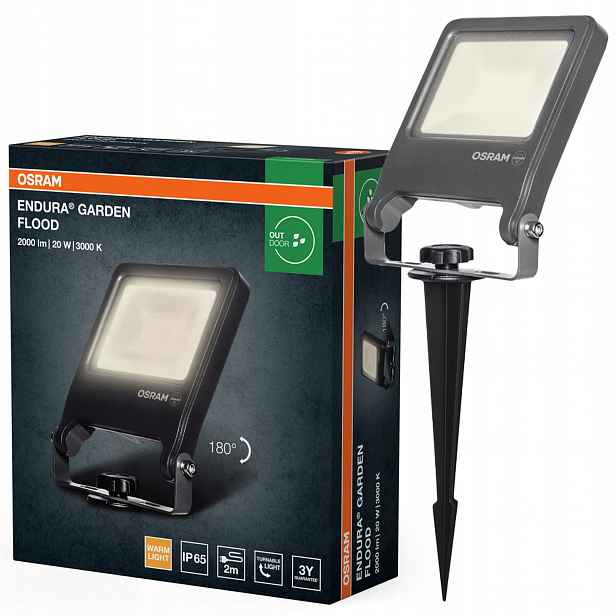Zahradní Led zapichovací lampa 20W 1700lm 3000K Šedá IP65 Endura Osram