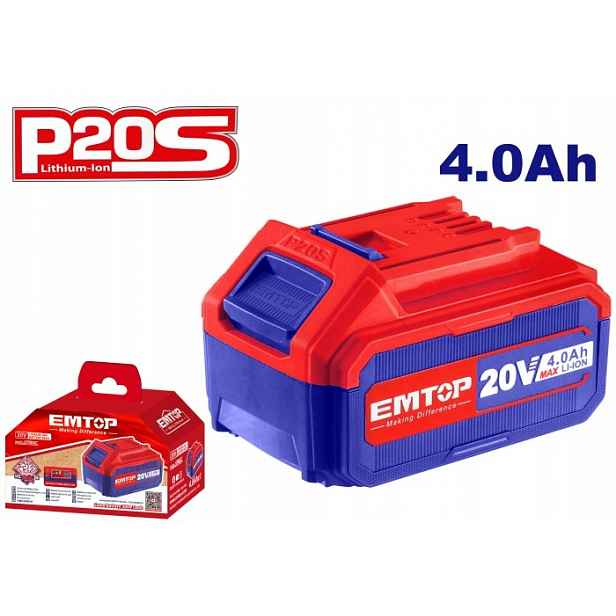 Akumulátor Li-Ion 20V 4.0Ah Emtop P20S EBPK2002 Led