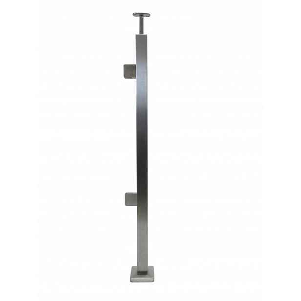 Sloupek Levý Profil 40x40 MM x 960 MM, 2 Držáky Skla Nerezové