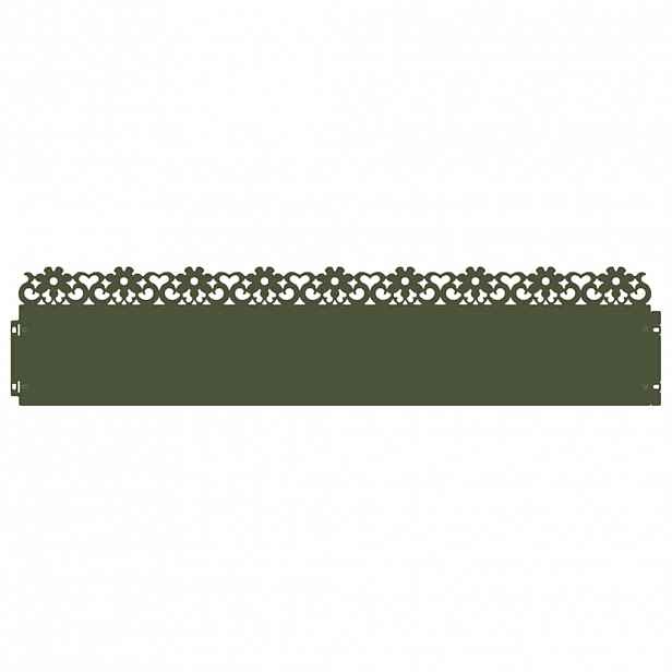 vidaXL Obrubníky trávníku 10 ks 103 x 0,05 x 22 cm Ocel Olivově zelená