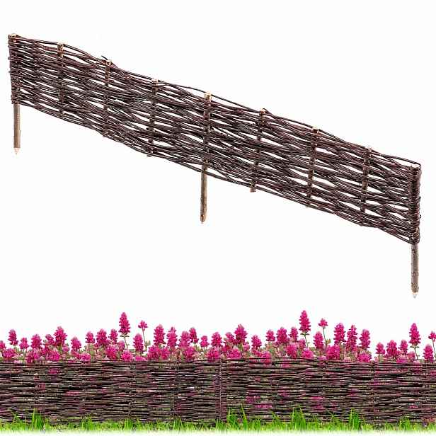 10 Ks Zahradní Palisáda Proutěná Trávníkový Lem Plot 120x30cm Set