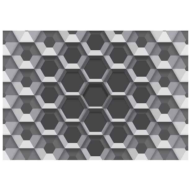 Fototapeta Šedé šestiúhelníky Geometrický vzor Abstrakce 400x280 lepidlo