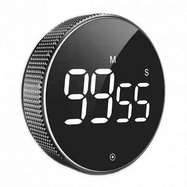 Relaxdays ČASOVAČ Černý kuchyňský LED magnetický