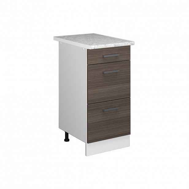 Vicco SPODNÍ SKŘÍŇKA KUCHYŇSKÉ LINKY R-Line Ušlechtilá šedá 40 cm se zásuvkami a pracovní deskou