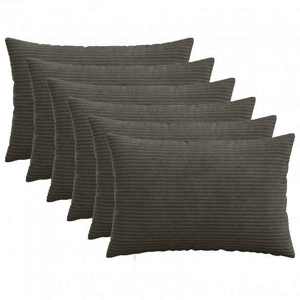 vidaXL Povlak na polštář 6 pcs HEERLEN Antracitová 50 x 75 cm manšestr