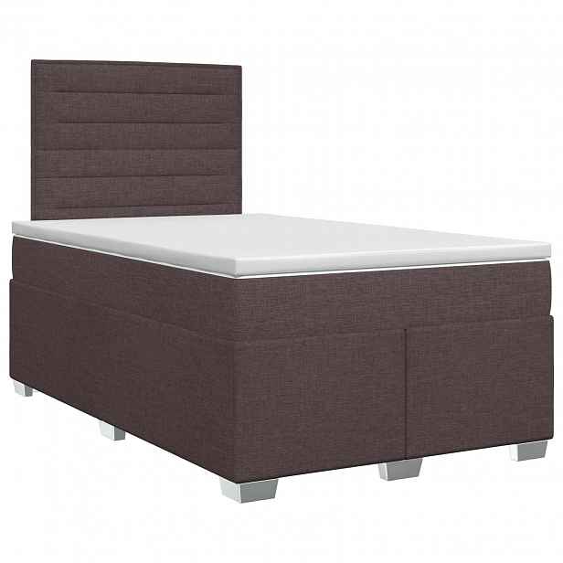 vidaXL Postel boxspring s matrací Tmavě hnědá 120 x 200 cm Textil