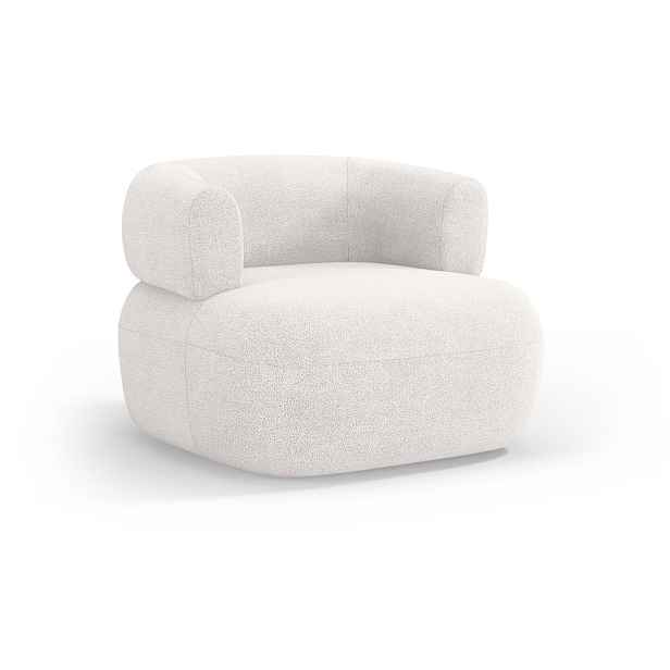 Bílé křeslo z textilie bouclé Jenny – Micadoni Home