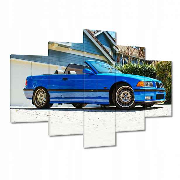 Obrazy 150x105 Modrý kabriolet Bmw 3