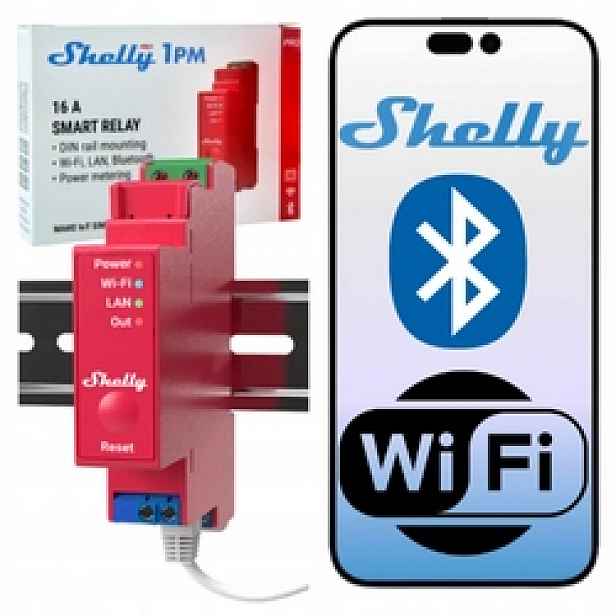 Shelly Pro 1PM V1 – relé Din s měřením energie Lan Wi-Fi