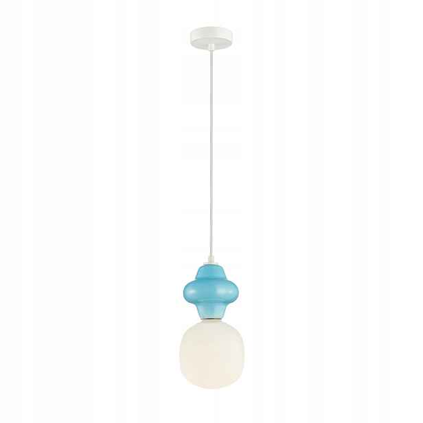 Závěsná lampa Italux Latera art deco modrá Ø15 cm 1xE14 40W