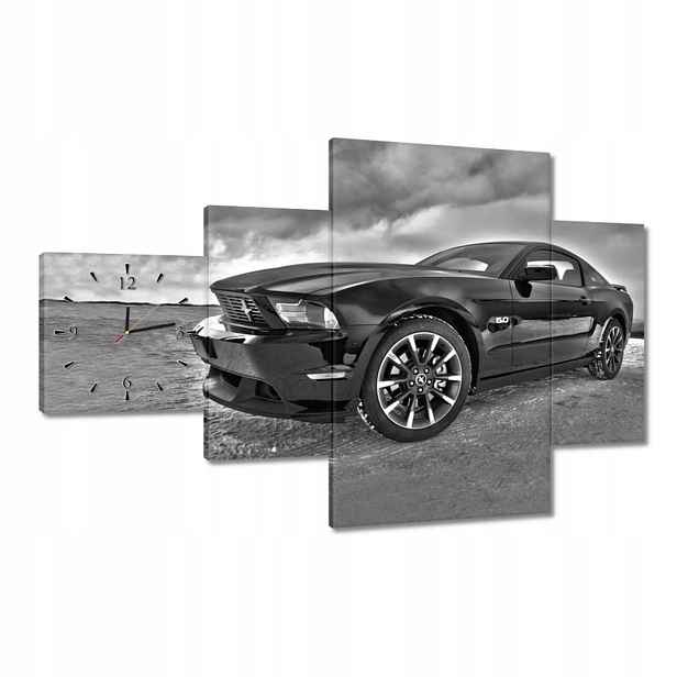 Hodiny 130x80 Ford Mustang na sněhu Auto Klasika vyrobeno v Usa