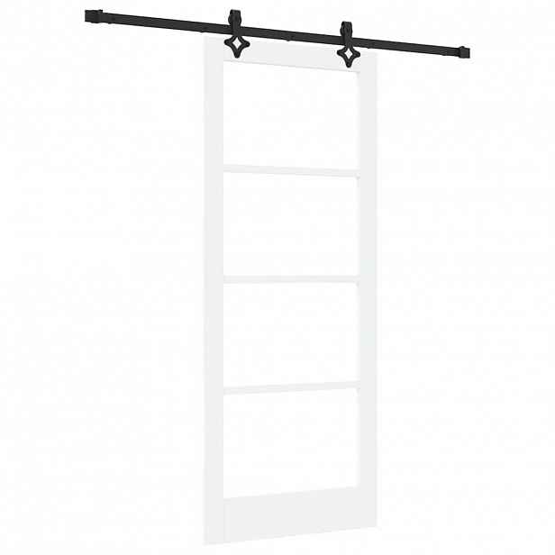 vidaXL Posuvné dveře ORKDAL 83 x 202 cm Masivní borové dřevo a sklo