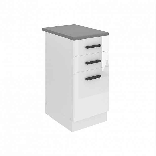 B BELINI GROUP KUCHYŇSKÁ SPODNÍ SKŘÍŇKA 40 cm s pracovní deskou, Bílá lesklá