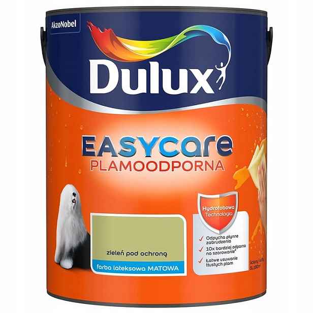 Dulux Snadno Udržovatelná Barva Zeleň Skvrnám Zelená Protekce 5L