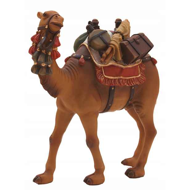 Velbloud S Zavazadlem Stojící Figurka Do Betlému – 14,2 cm výška pro postavy 10-12 cm