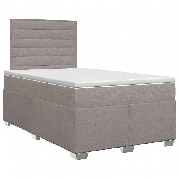 vidaXL Postel boxspring s matrací Taupe 120 x 200 cm Textil