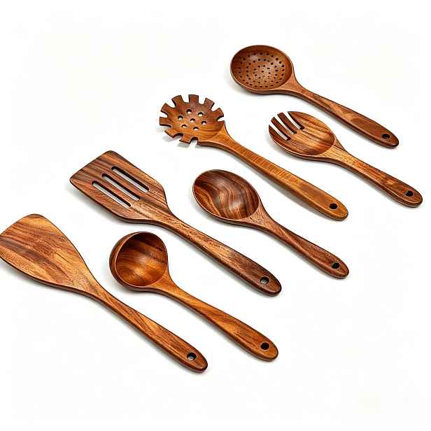 Kuchyňské Nádobí 7 Ks Dřevěná Špachtle Dřevěná Lžíce Na Vaření