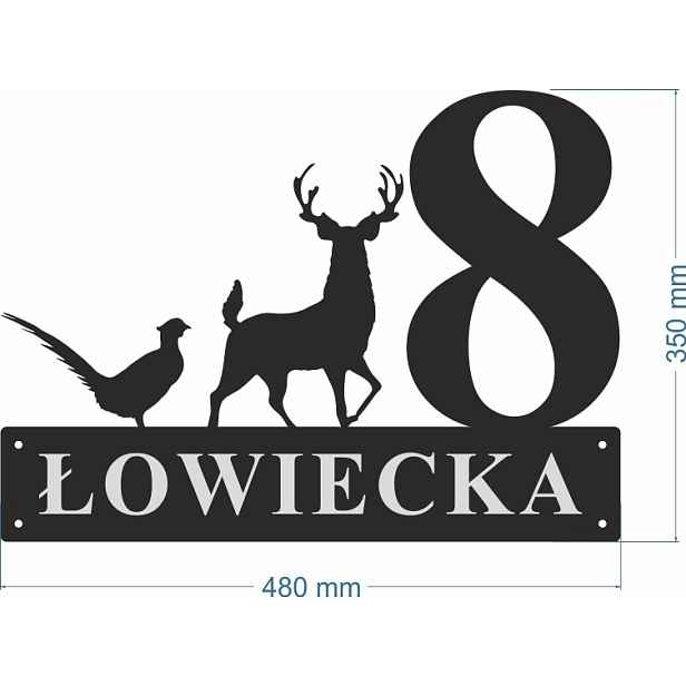Číslo Na Dům 60 cm Tabule Adresa Ocel 2 mm Grafika 126