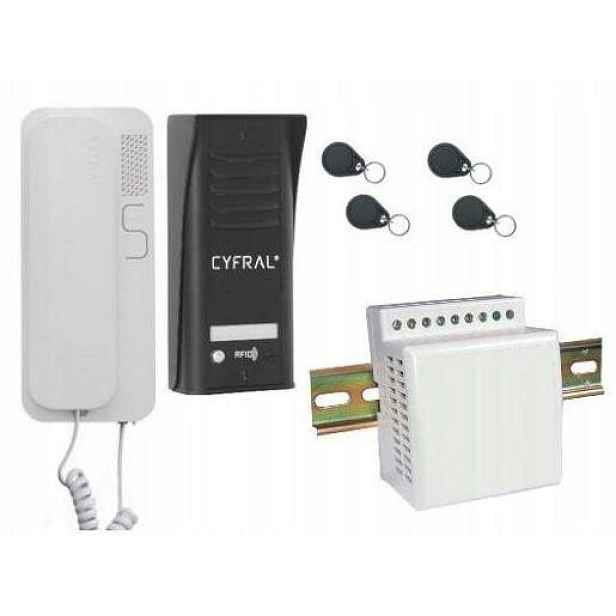 Domofon Cyfral Cosmo 1-LOKÁTOROVÝ Černý Unifon Bílý Rfid