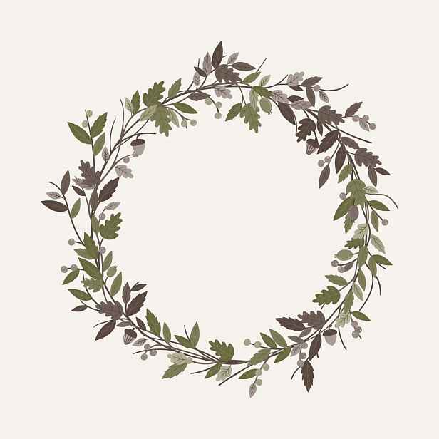 IB Laursen Servírovací ubrousky AUTUMN WREATH, 20 ks