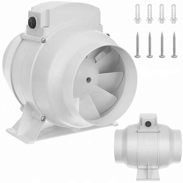 Kanálový Ventilátor koupelnový odtahový 125 mm 245 m³H průmyslový Tichý