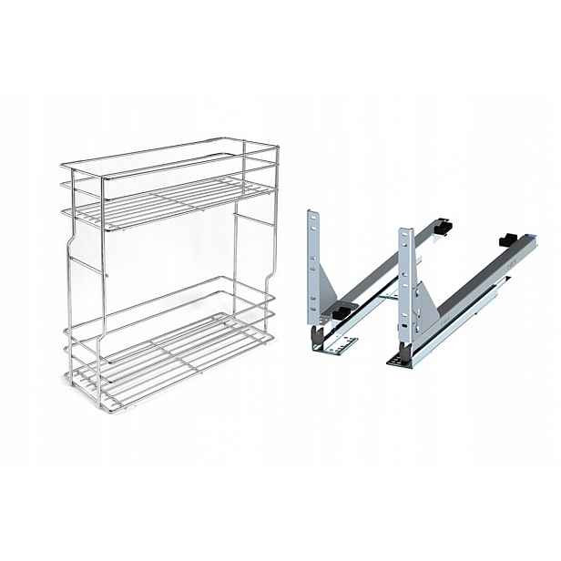 Koš do spodní skříňky Cargo 20 cm 200 chrom 2p s tlumením dovírání Rejs s plným výsuvem