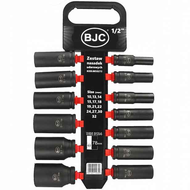 Sada Rázových Nástavců 1/2" 10-32 mm 13 ks Bjc /dlouhá/
