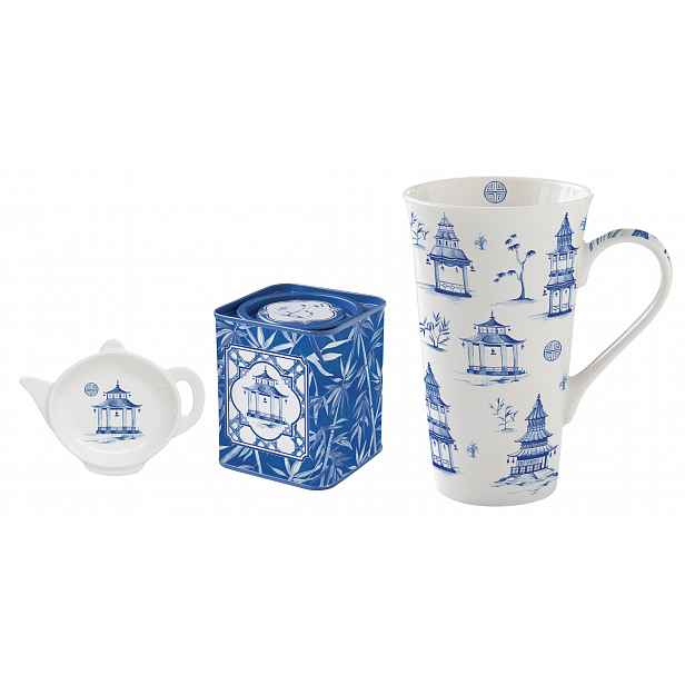 Velký porcelánový hrnek Pagoda Easy Life 600 ml plechovka skapek, minimalismus