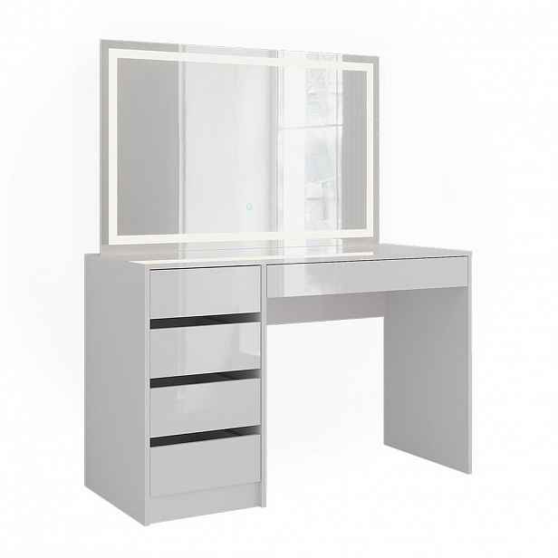 Vicco TOALETNÍ STOLEK Sherry Bílá/bílý vysoký lesk 119.8 cm s LED zrcadlem