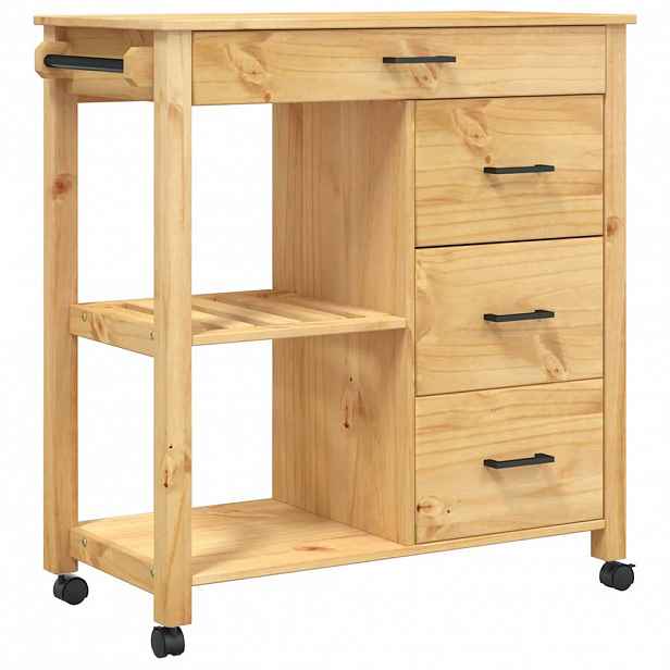 vidaXL Kuchyňský vozík MONZA 84 x 40 x 88,5 cm medový vosk masivní borové dřevo