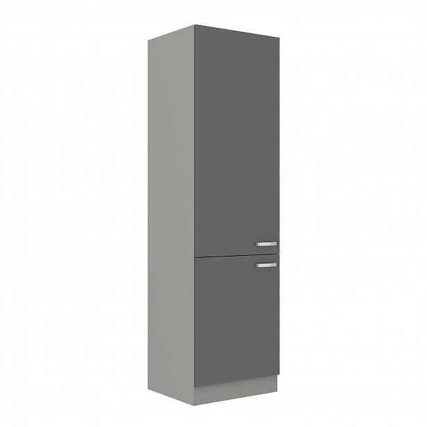 AVERNA, skříňka vysoká 60 DK-210 2F, korpus: platinově šedá, dvířka: šedý lesk