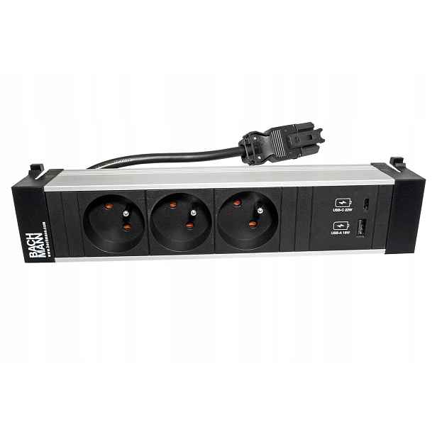 Bachmann Power FRAME,box pro 4 moduly,3x zásuvka CZ,zdroj(USB A,C)(916.526)
