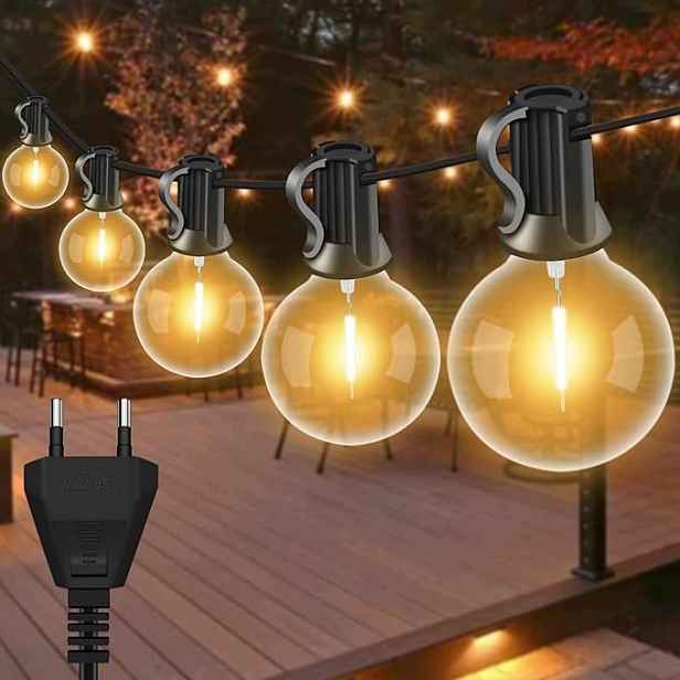 Led Lampy Pro Venkovní Použití 10 M 28 Žárovek 2 Náhradní Teplá Bílá Barva